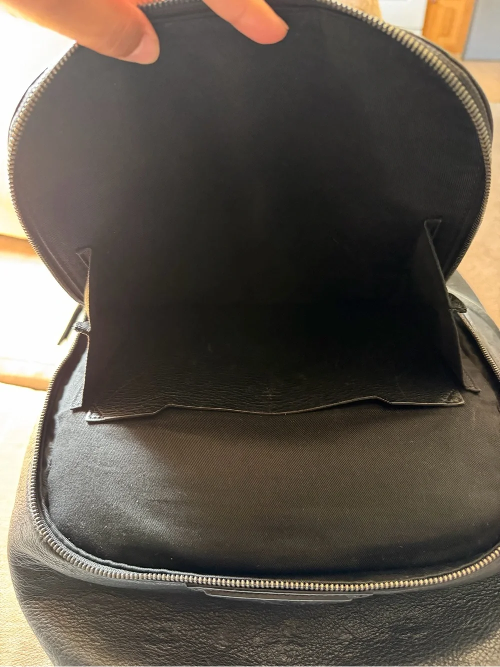 MCM Black Embossed Leather Backpack